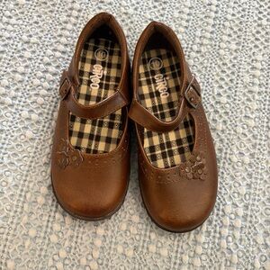 Circo Brown Floral Mary Jane Dress Shoes